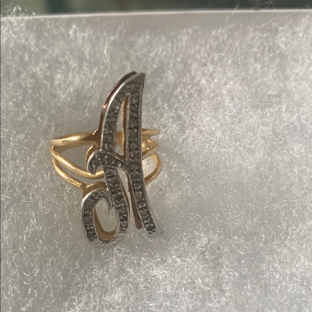 Gold and Silver Initial A  or D Ring markdown 7 sale